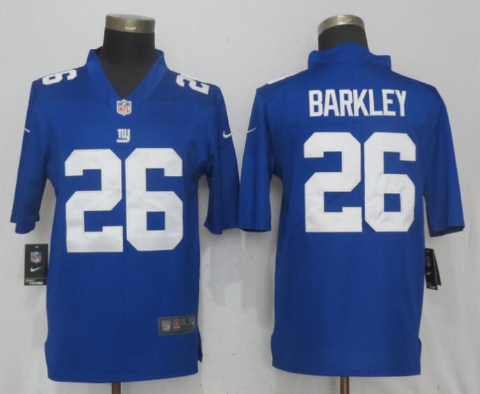 Men New York Giants #26 Barkley Blue Nike Vapor Untouchable Limited NFL Jerseys->->NFL Jersey